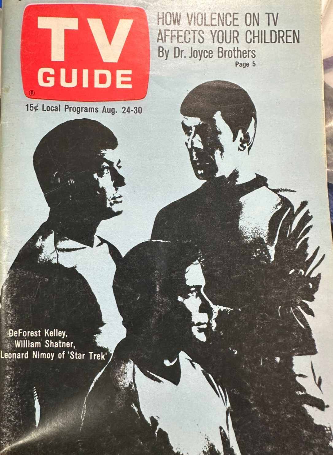 Vintage 1968 TV Guide #802 Star Trek Cover Seattle Tacoma Shatner Nimoy EX/NM