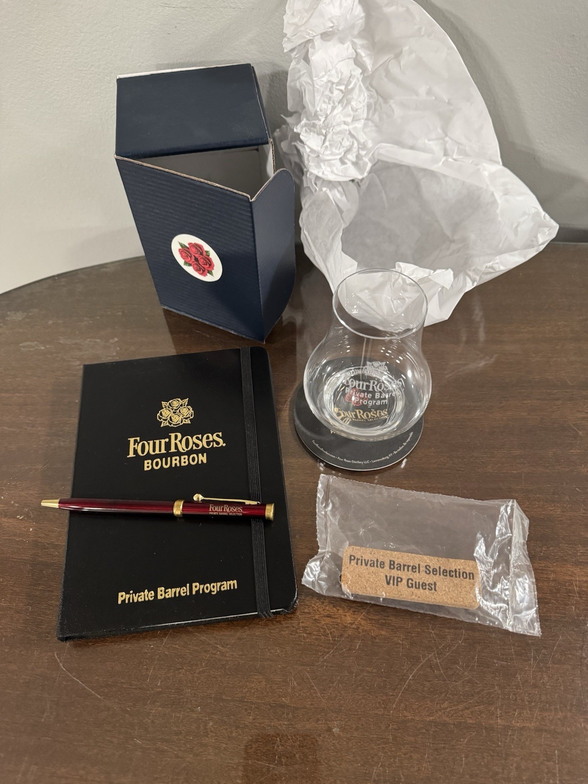 Four Roses Bourbon Private Barrel Selection Program Book Glass Pen VIP Pin rare