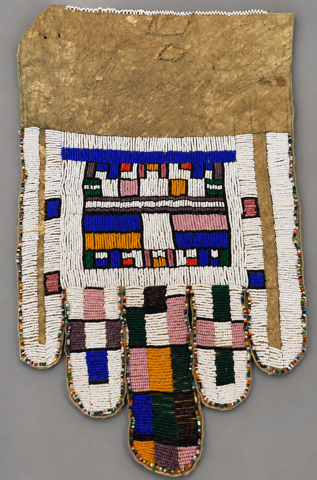 Vintage South African Ndebele Beaded Goat Hide Apron Tribal Jocolo Panel