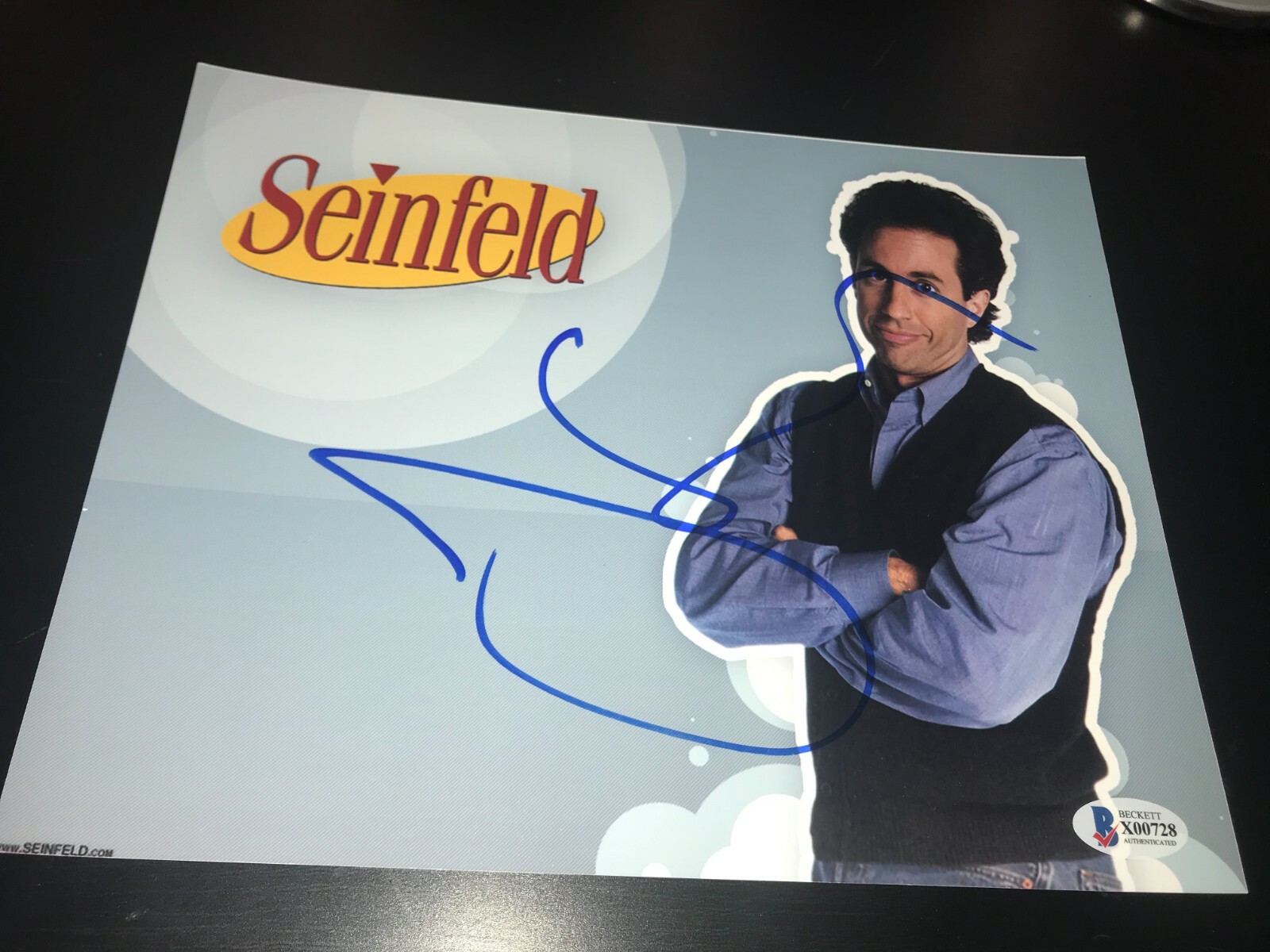 JERRY SEINFELD SIGNED AUTOGRAPH 8x10 PHOTO SEINFELD ALEXANDER BECKETT BAS AUTO J