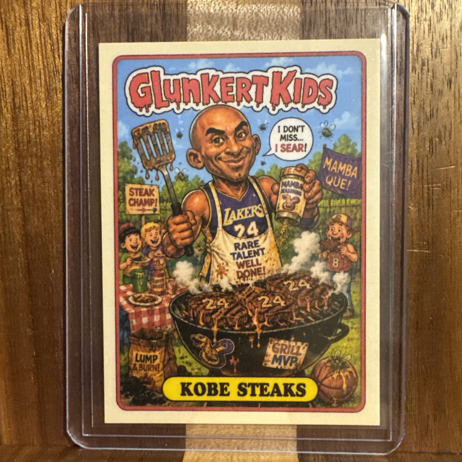 Glunkert Kids Kobe Steaks Bryant Lakers Gpk Parody Art Card