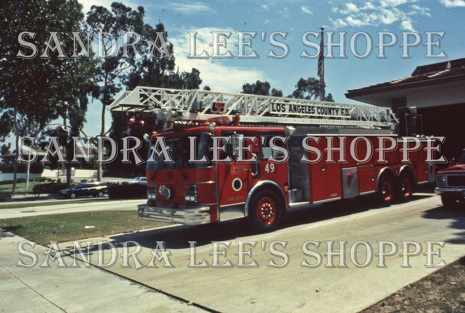 Fire Apparatus Slide 1991 LACFD La Mirada 1987 LTI Truck TK49 Station 49