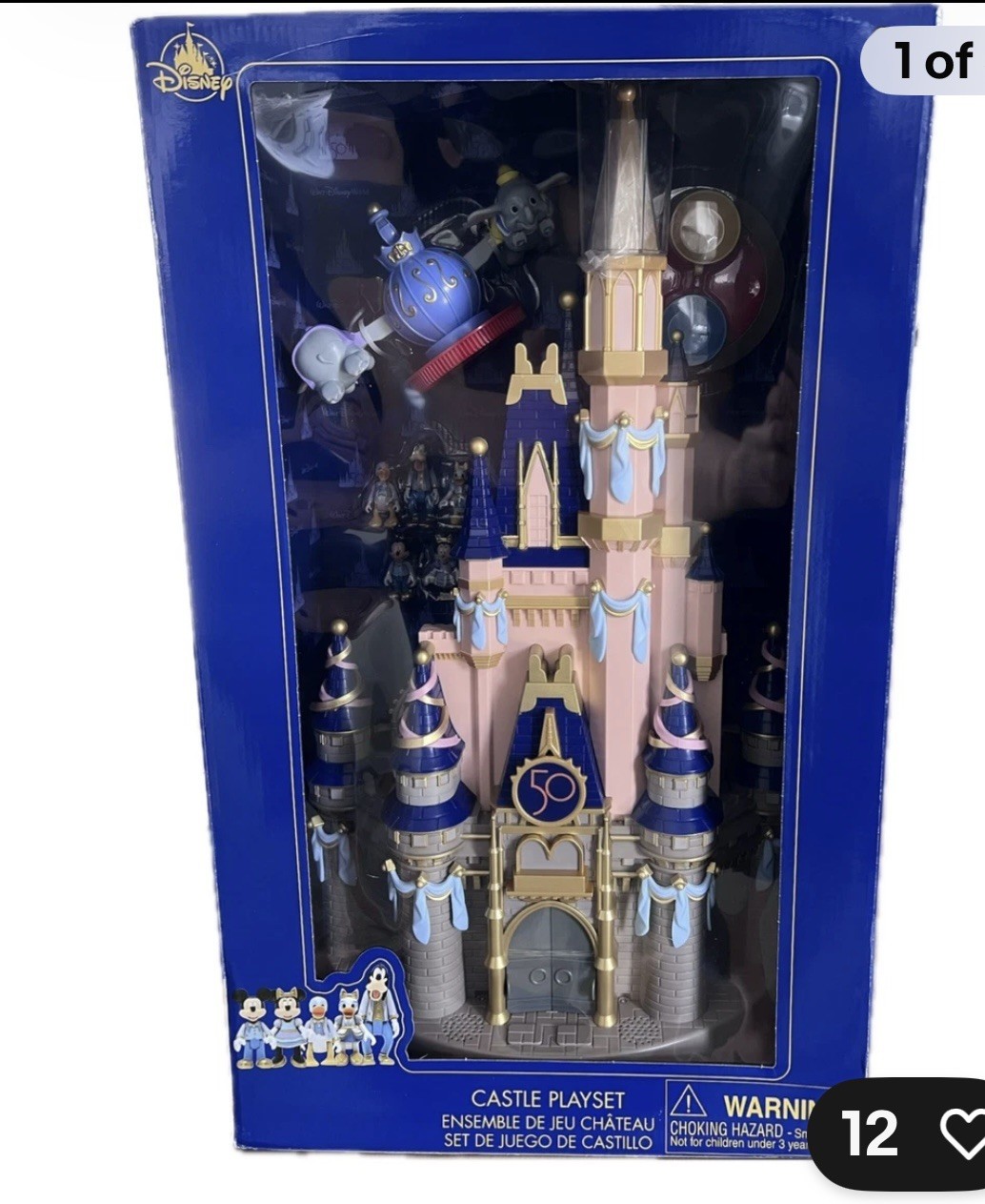 Disney 50th Anniversary Castle Playset  lighted with Mickey