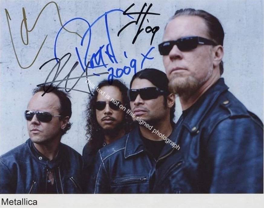 Metallica Band Signed Autograph 8x10 Photo Rock Music James Hetfield Lars  HD235