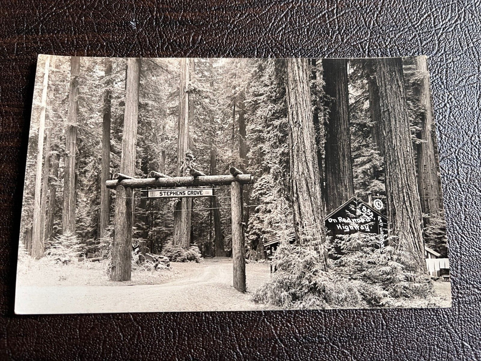RPPC Redwood Highway California Entrance to Stephen's Cove - 1920s era