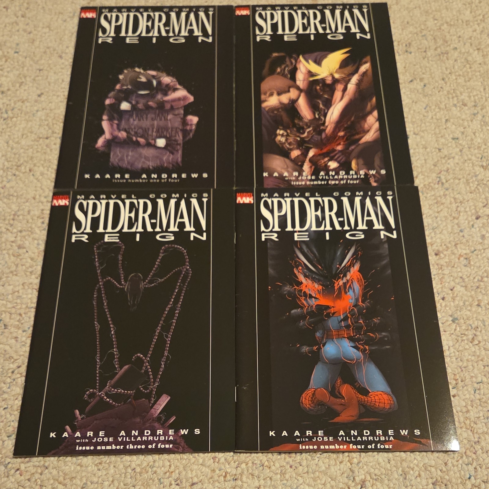 LOT of 4 SPIDER-MAN REIGN #1-#4 VF/NM 2007 Marvel Comics Marvel Knights