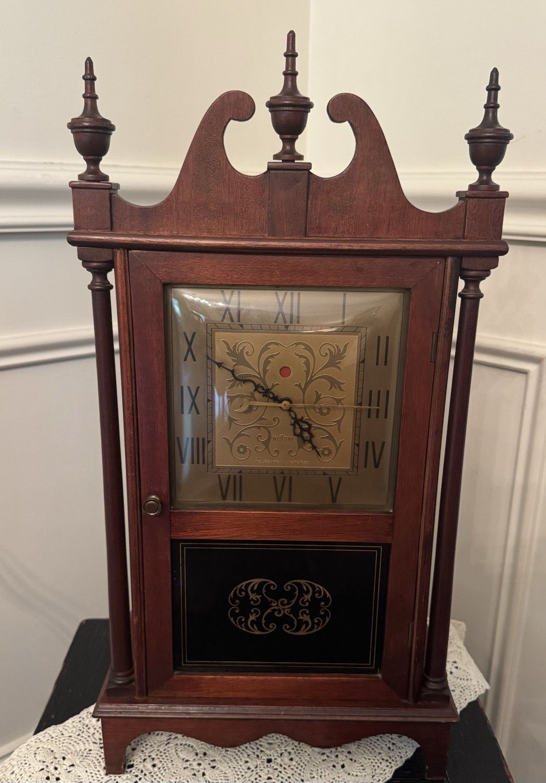 Rare Vintage NuTone Madison CH4000 Clock Doorbell Chime Telechron Wood Cabinet