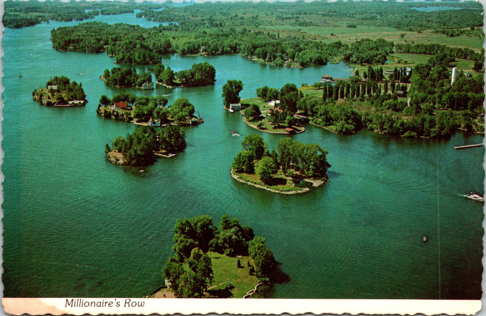 Postcard Millionaire's Row 1000 islands New York