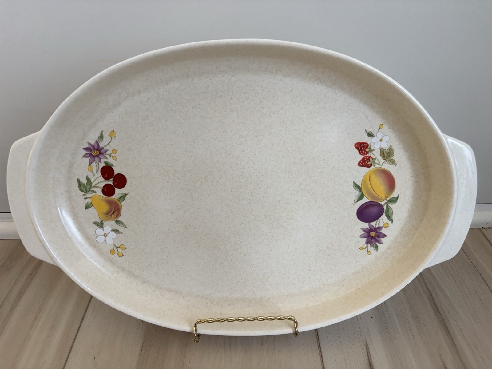 Lennox Temper Ware Platter, Summer Harvest. Freezer, Oven, Table, Dishwasher.