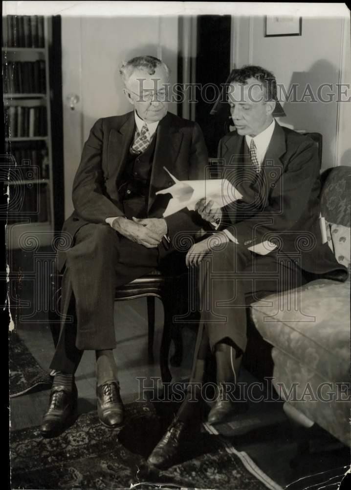 1929 Press Photo Colonel Theodore Roosevelt and associate in New York office