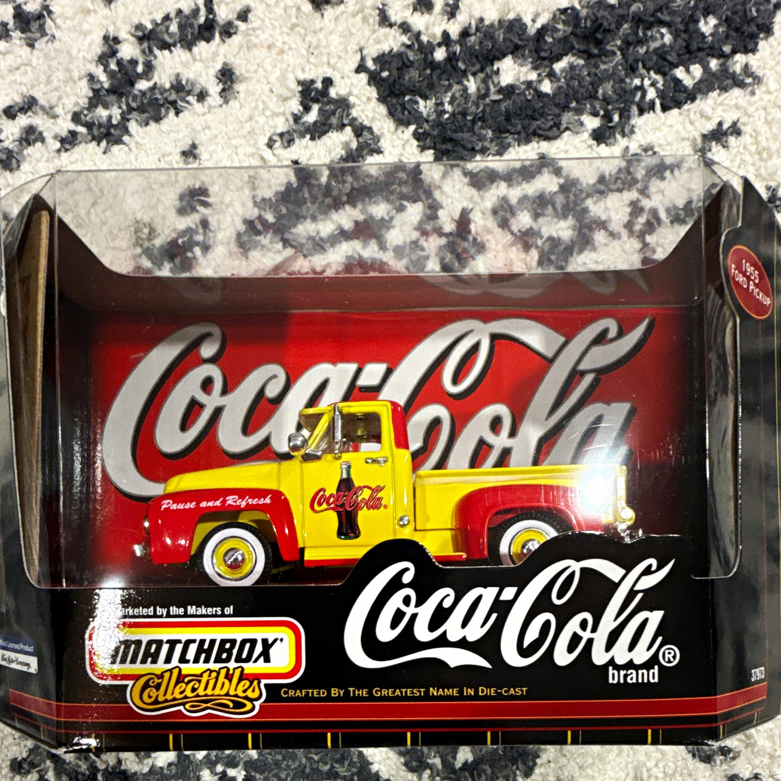 Coca-Cola Matchbox Collectibles 1955 Ford Pickup Diecast Truck Yellow/Red
