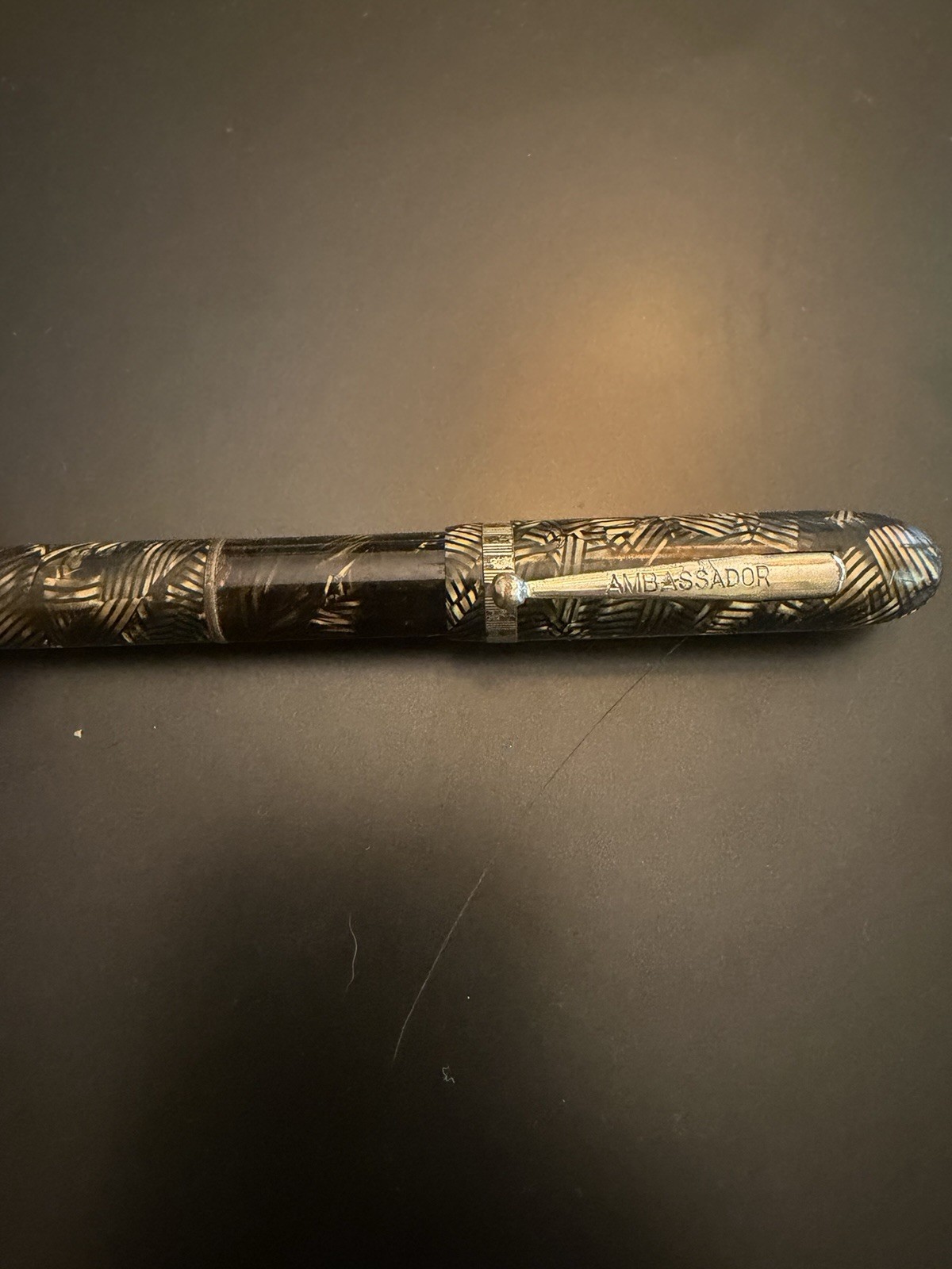 Vintage Ambassador Ringtop Fountain Pen Superpoint As Is Art Deco