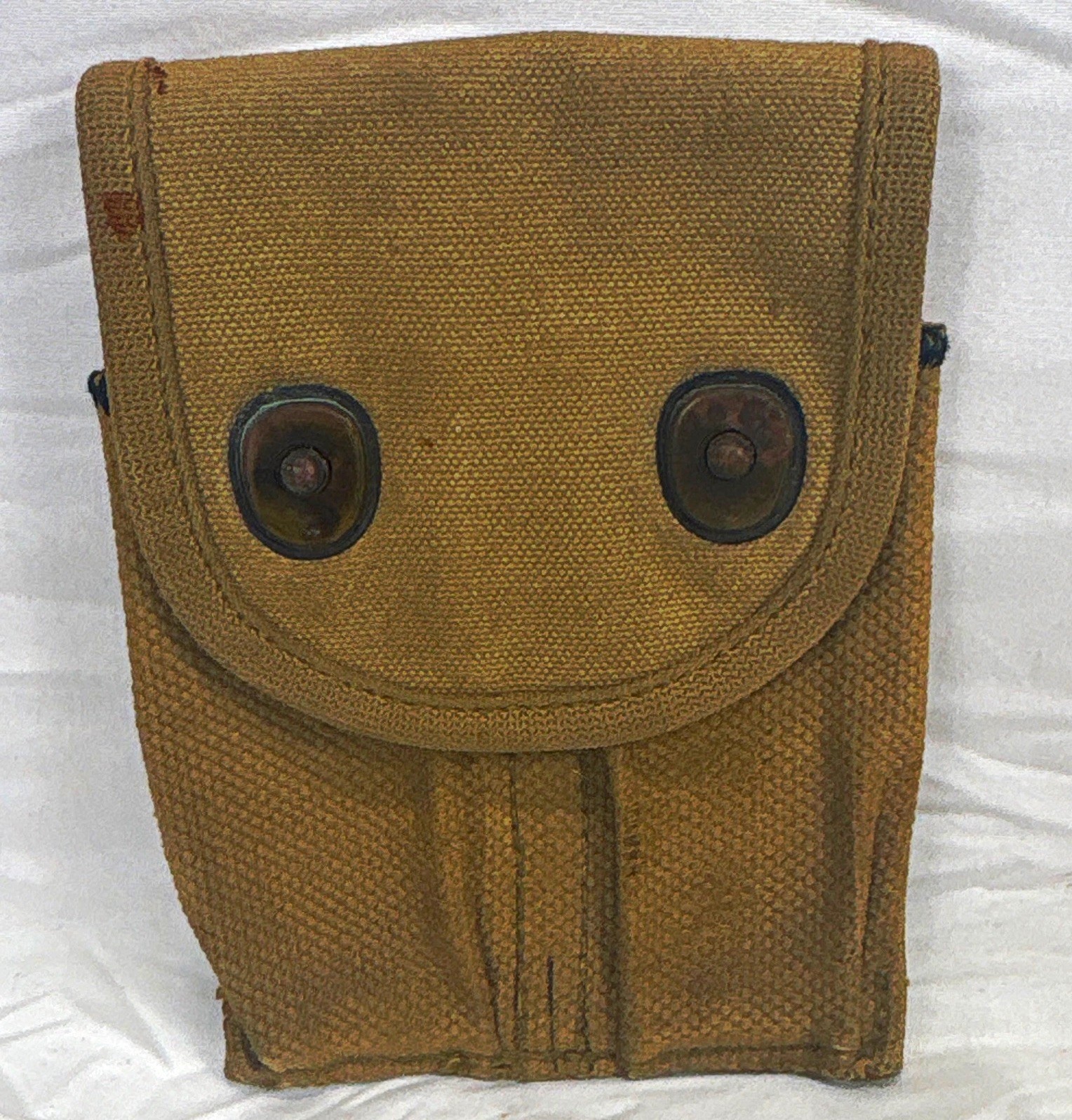 VTG WWII US Army Canvas Double Magazine Pouch Marked F.S.F. F.S.P. 1452C 1943