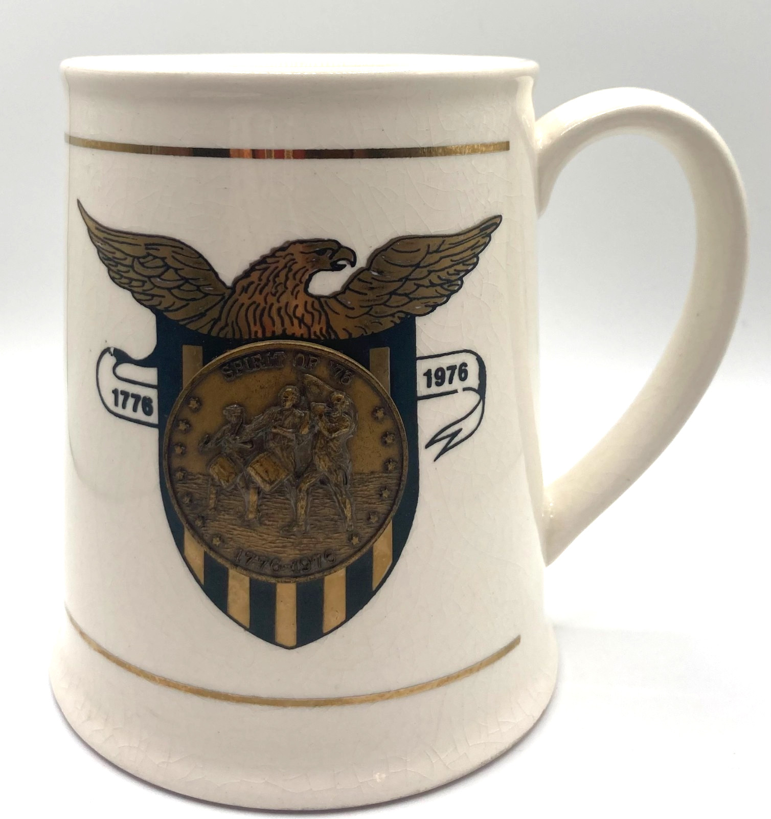Vtg Spirit Of '76 Commemorative USA Bicentennial Medallion Mug