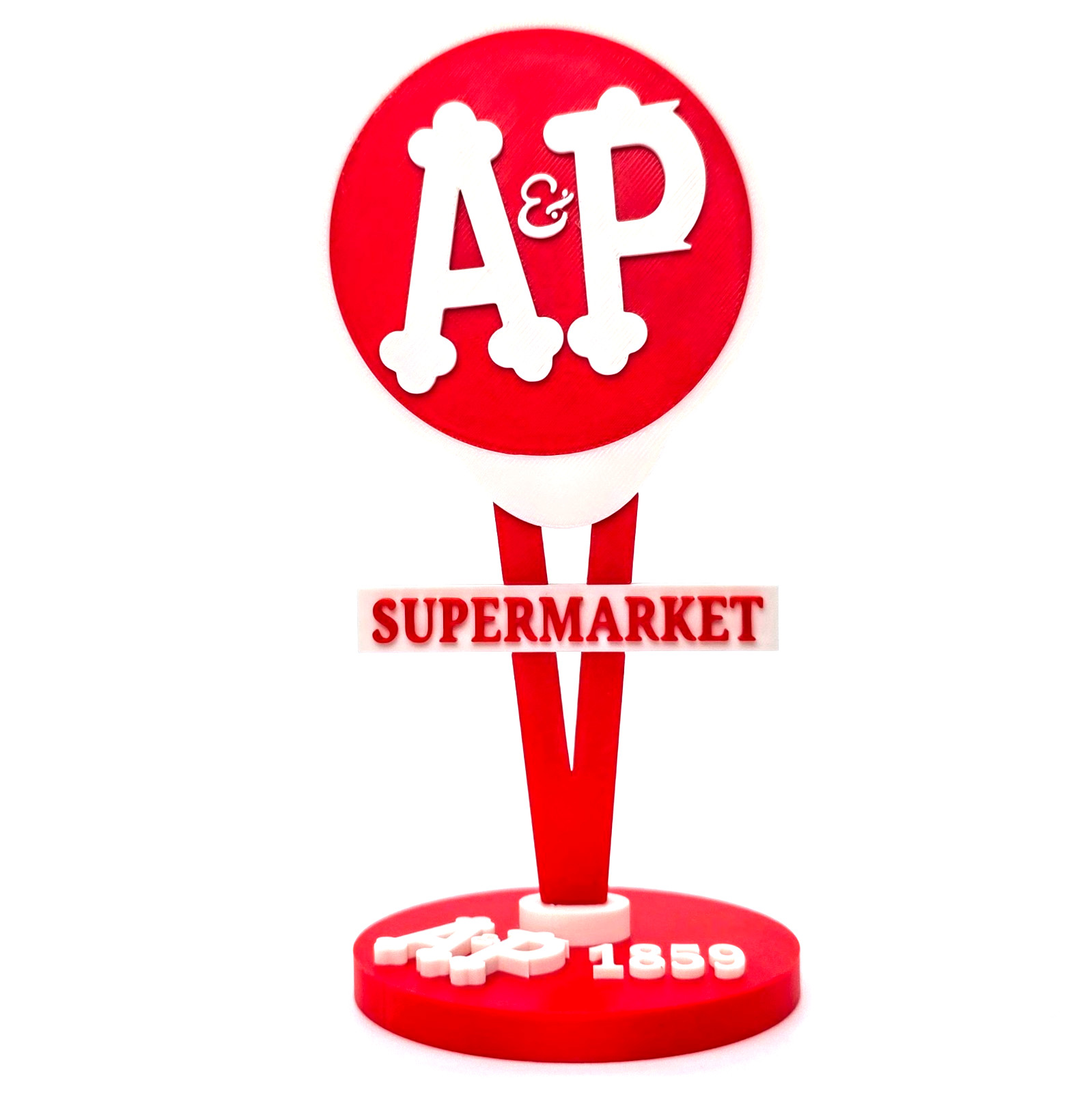Miniature A & P Grocery Store Sign - 6 In Tall Vintage Style Car Diorama Display