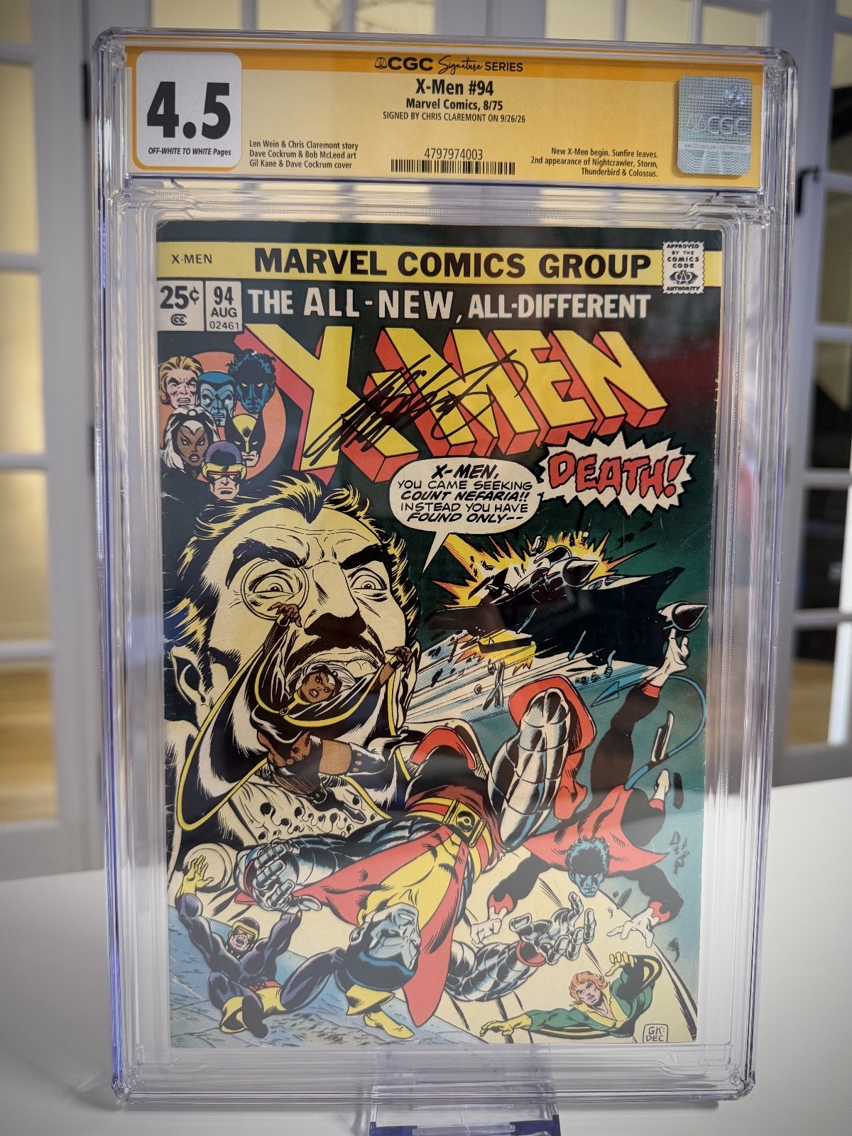 The X-Men #94 CGC SS 4.5 Signed by Chris Claremont