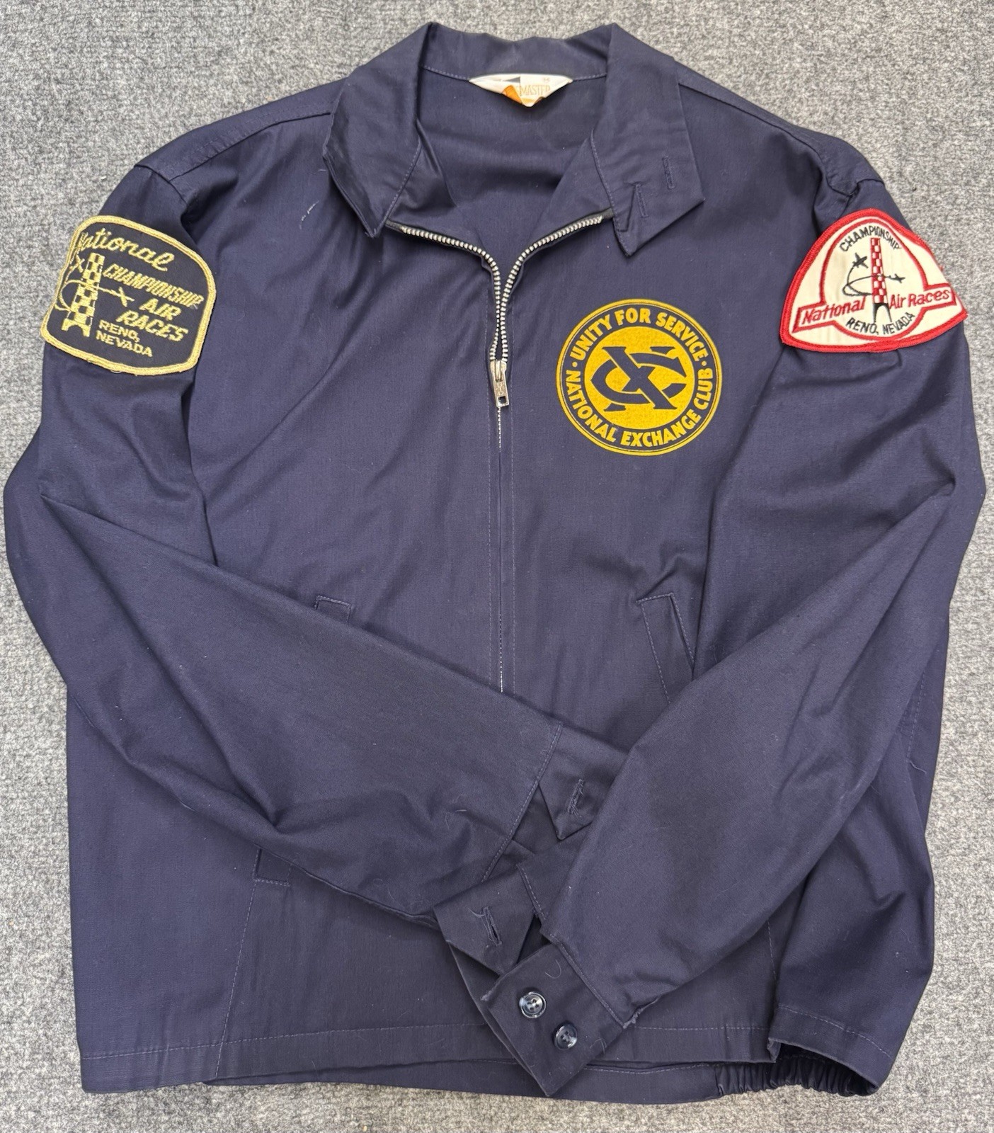 Sunrise National Exchange Club Sportsmaster Jacket Reno Air Race Patches Vintage