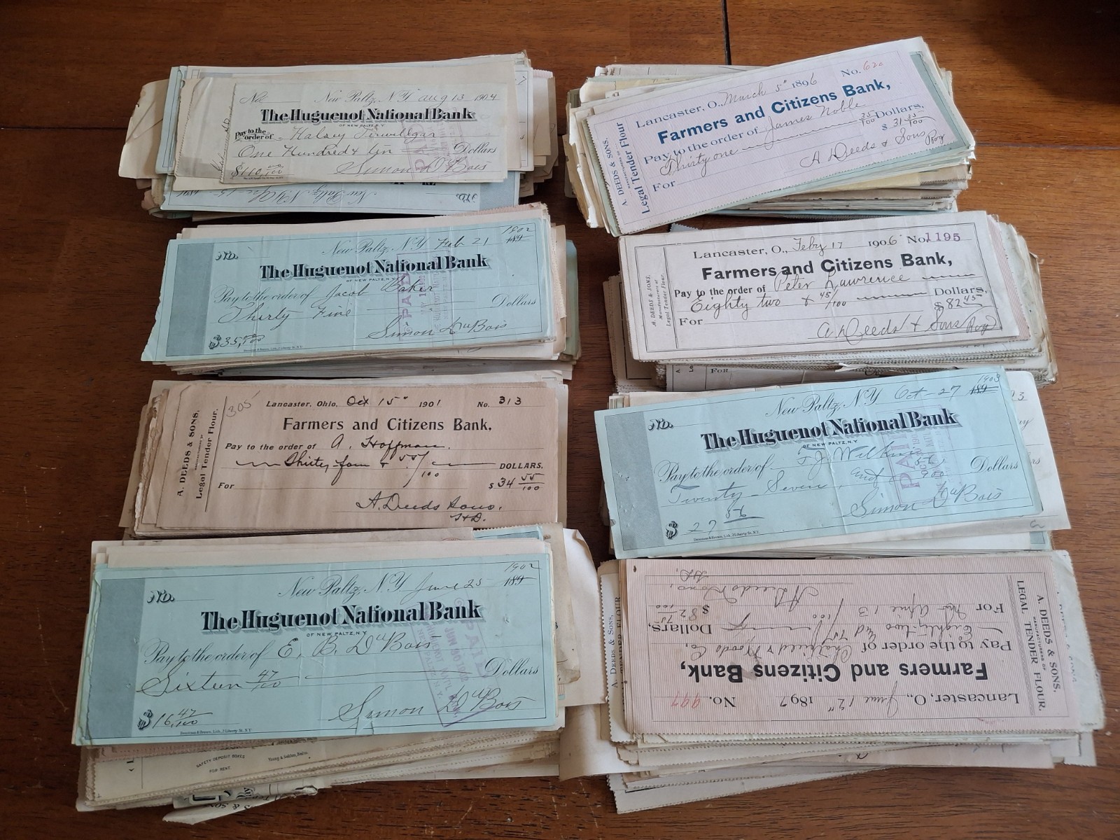 Lot Of 10 X Old Vintage Checks RANDOM PULL Late 1800's and Early 1900’s