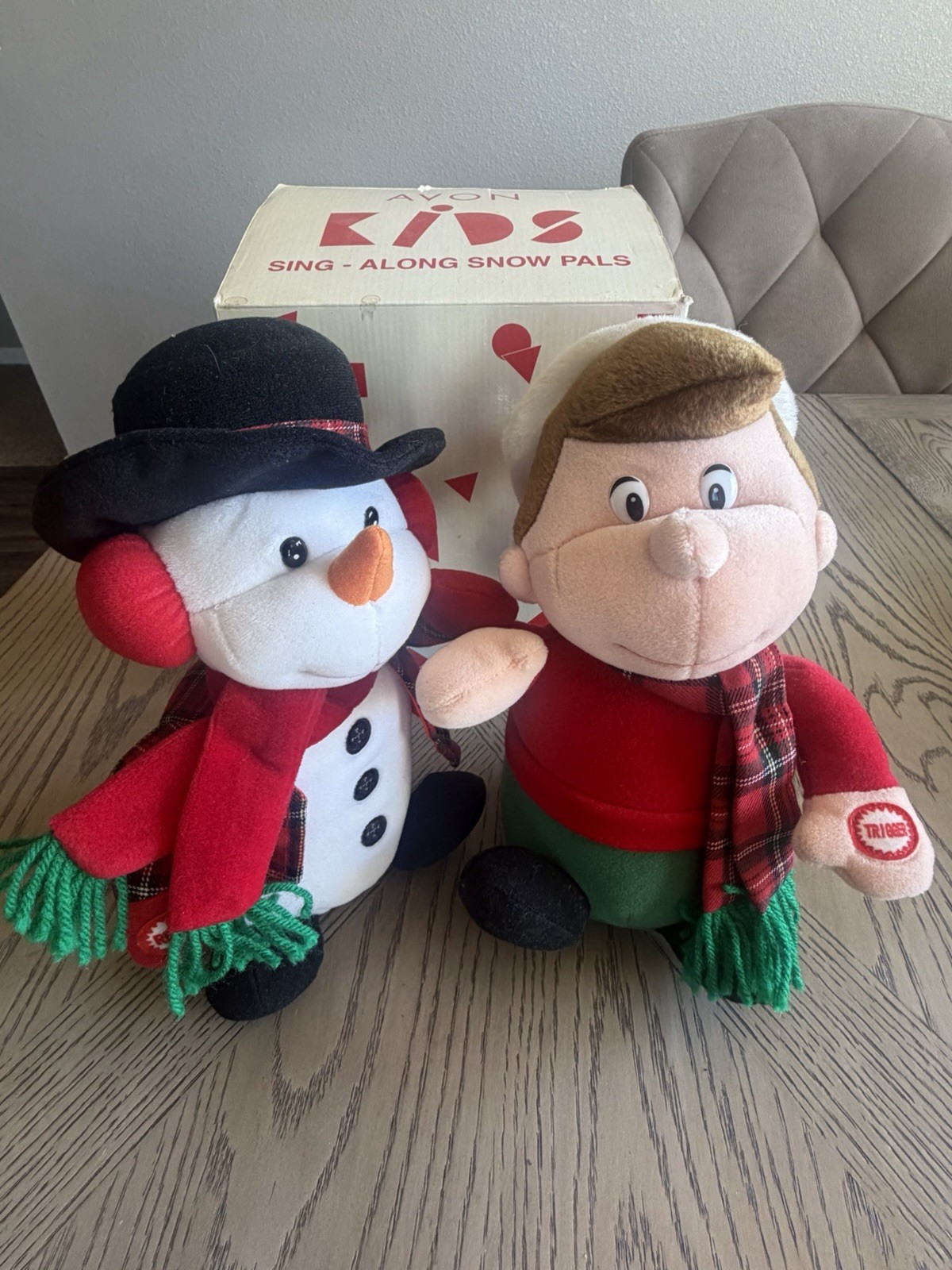 1998 T. L. TOYS Singing & Dancing Christmas Snowman - Vintage Set Of 2