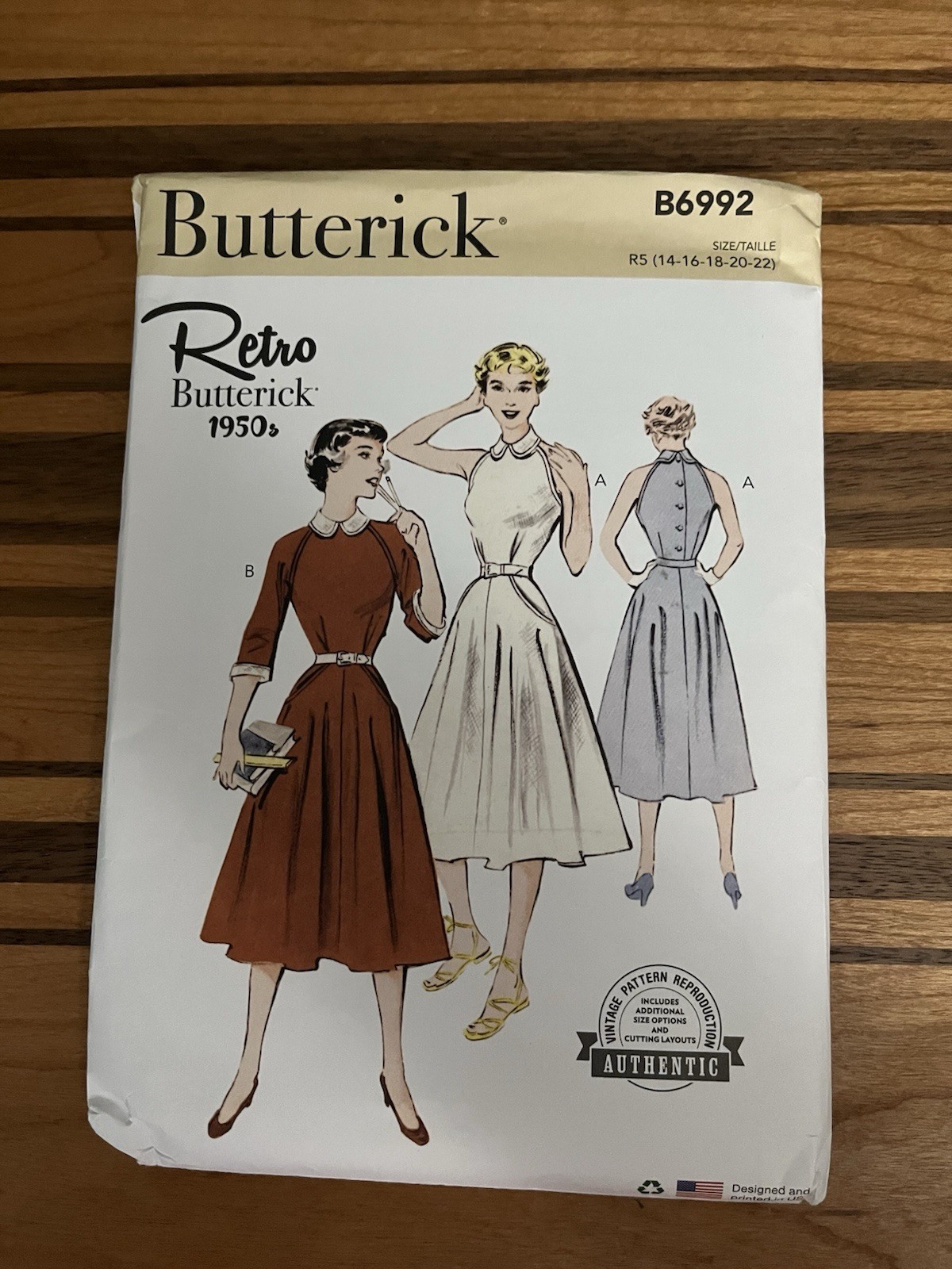 Butterick Pattern  Retro 1950's  B6992 D5 (4-6-8-10-12) NEW 