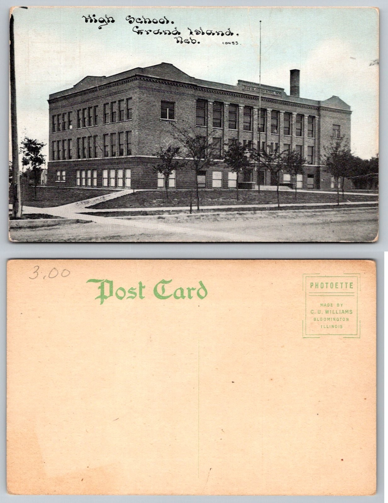 Standard Grand Island Nebraska High School Postcard