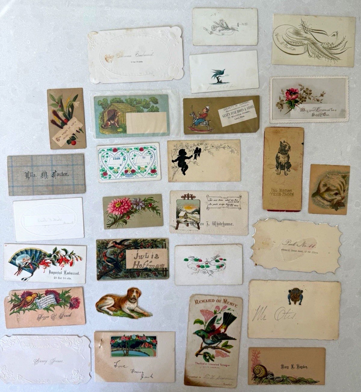 27 Antique Victorian Calling Cards Printer Samples Trade Cards Ephemera 1880s