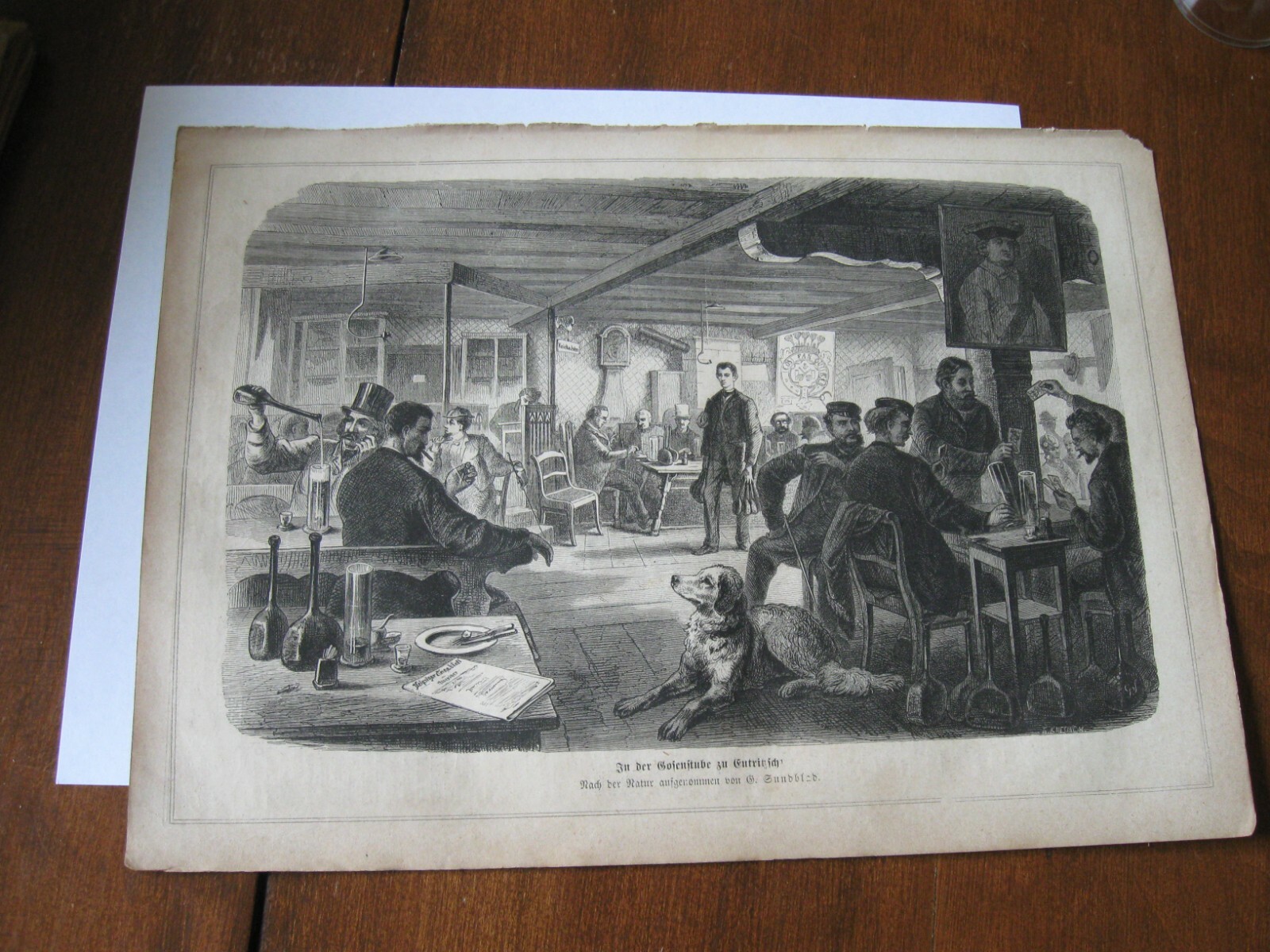1872 Art Print ENGRAVING - PLAYING CARDs Play CARD GAME   EUTRITZSCH GERMANY