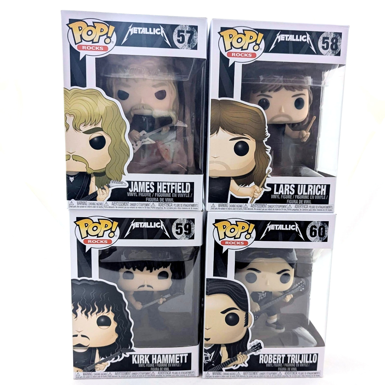New Metallica Funko Pop Rocks 57 Hetfield 58 Ulrich 59 Hammett 60 Trujillo Set
