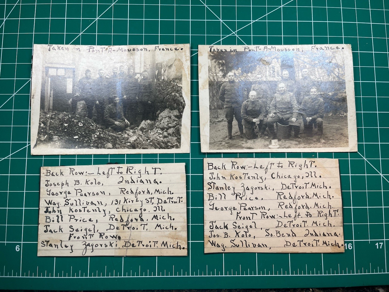 WW1 Named Group Photos x2 85th Division WWI