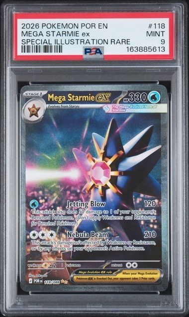 Mega Starmie Ex Special Illustration #118 2026 Pokemon Perfect Order Rare PSA 9