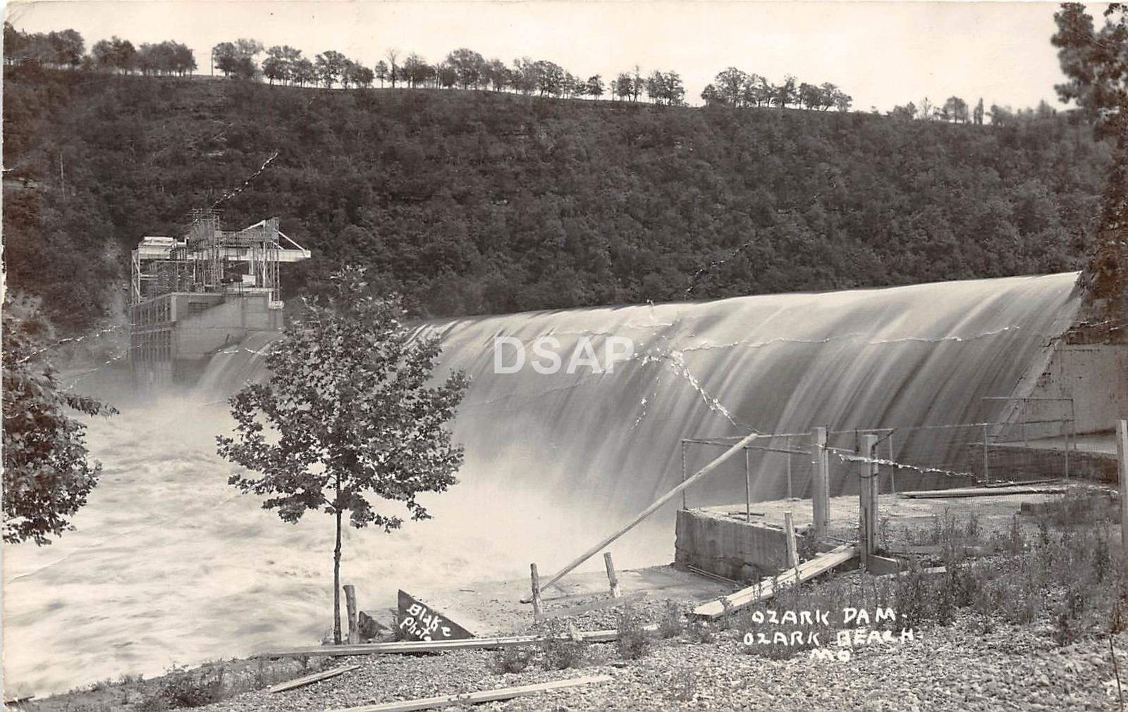 Missouri Mo Real Photo RPPC Postcard 1948 OZARK BEACH Carthage OZARK DAM