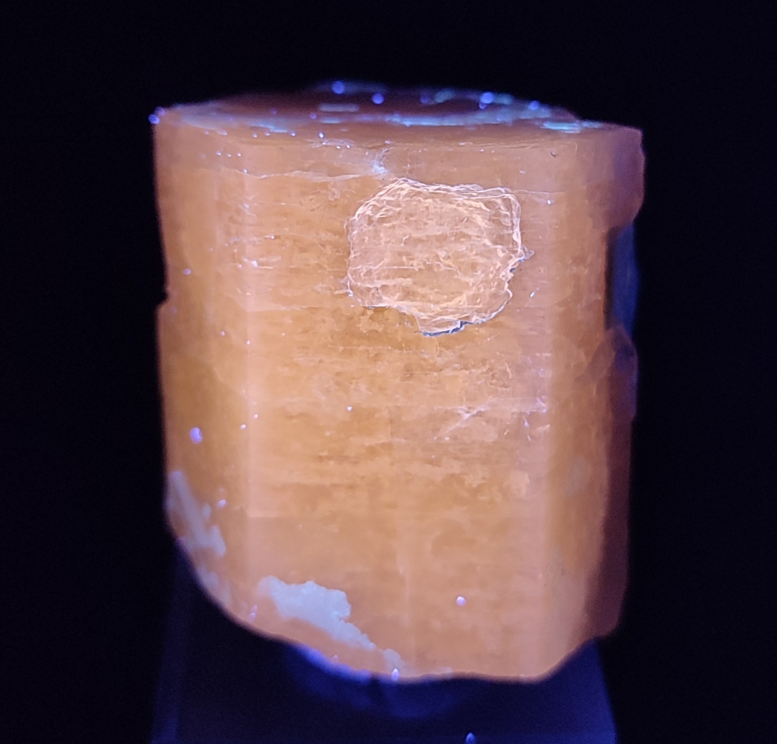 61-gm Fluorescent Pink Apatite Terminated Crystal with Mica - Skardu Pakistan.