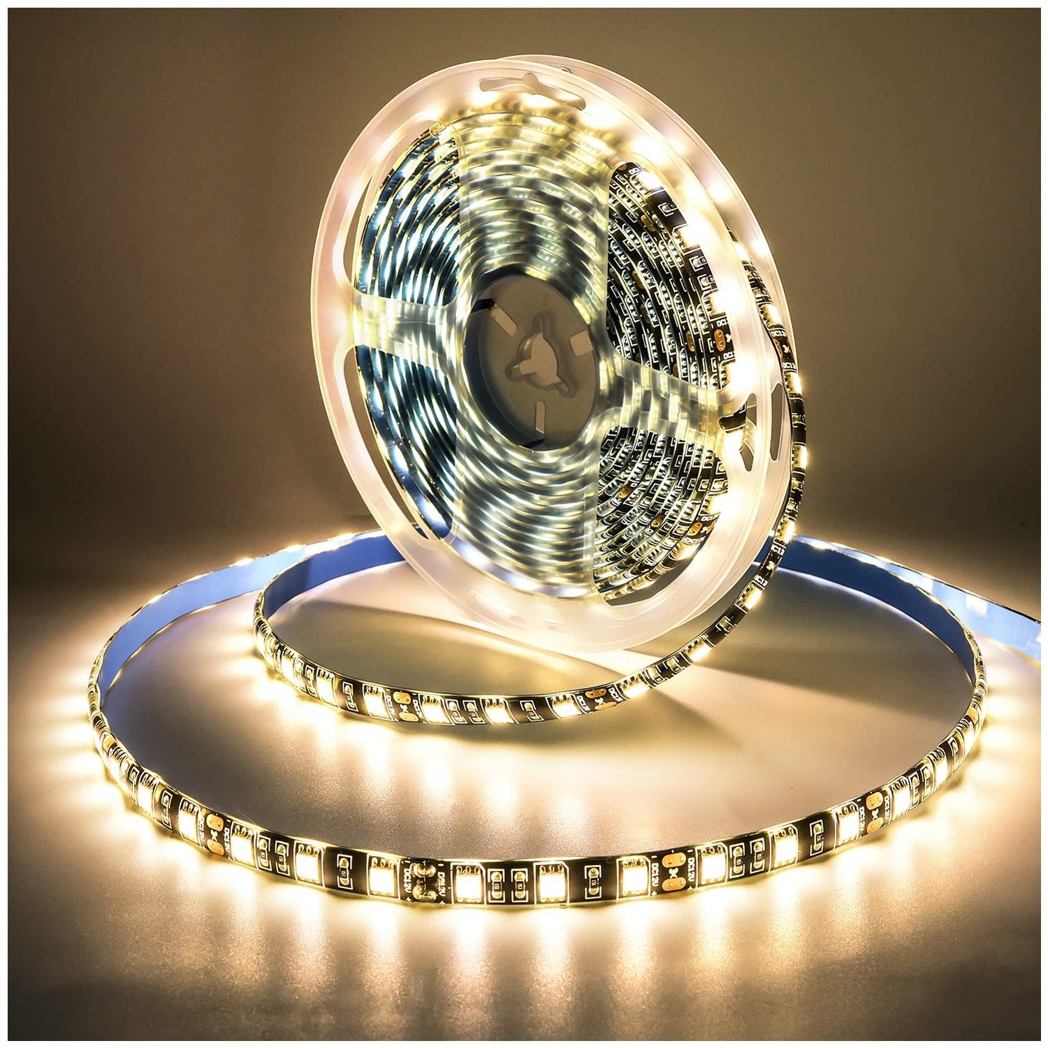 12V LED Strip Light, Warm White 3000K 16.4ft LED Light Strip Black PCB Board ...