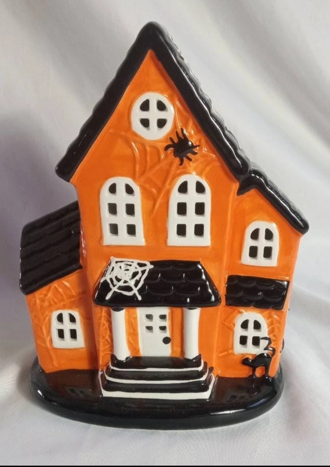 Aldi The Halloween Collection Orange LED Ceramic Haunted House, 8.5