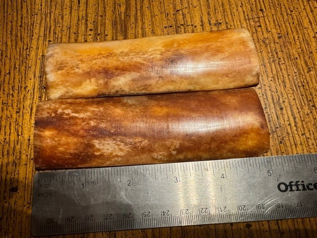 BEAUTIFUL BROWN COLORED BONE KNIFE HANDLE MATERIAL BLANK SCALES