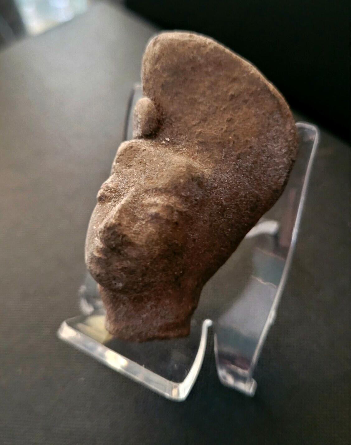 MEDIEVAL JAVA MAJAPAHIT - TERRACOTTA MALE PRIESTESS HEAD STATUE 13th-14th A.D.