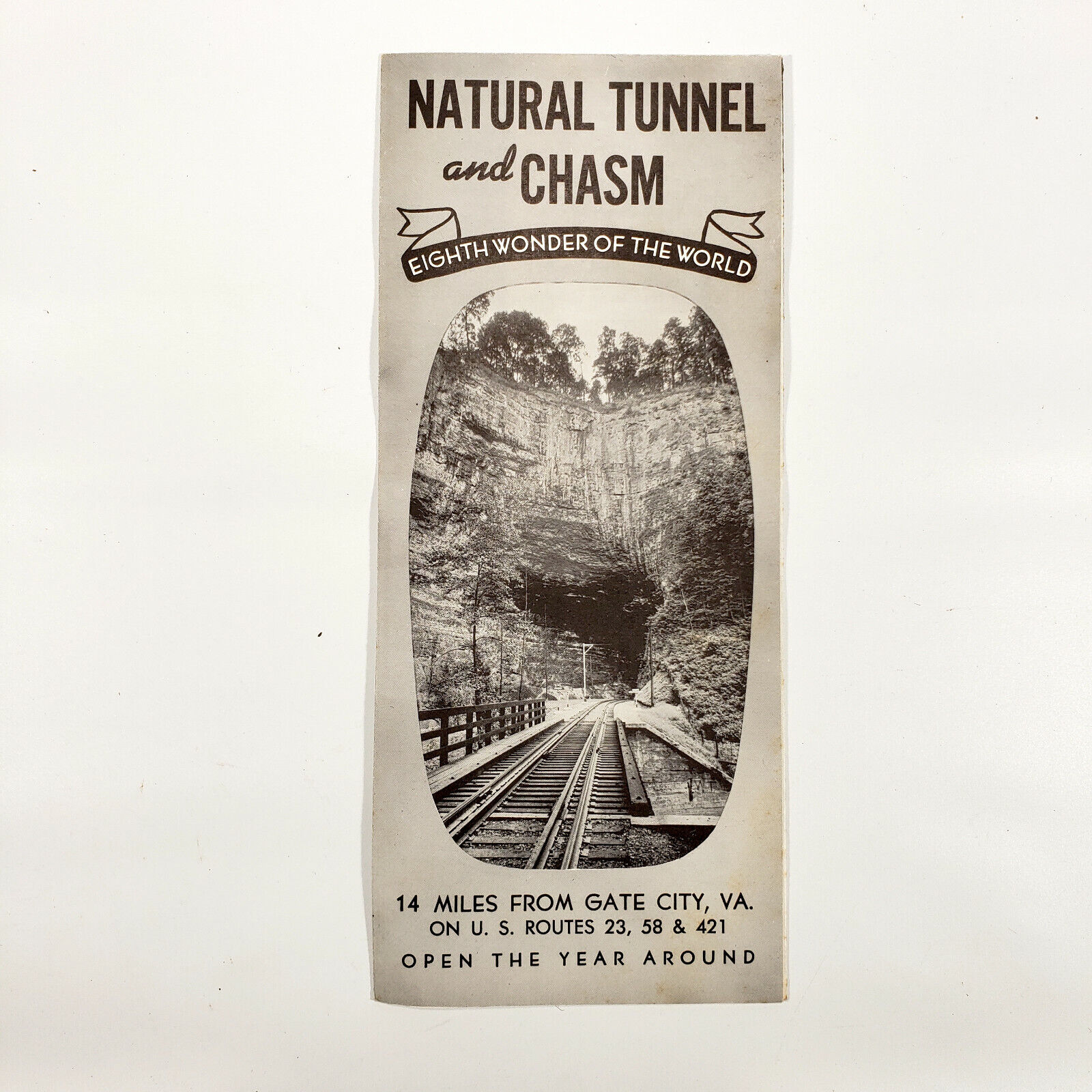 1960s Natural Tunnel & Chasm Vintage Travel Brochure Gate City Virginia VA Motel