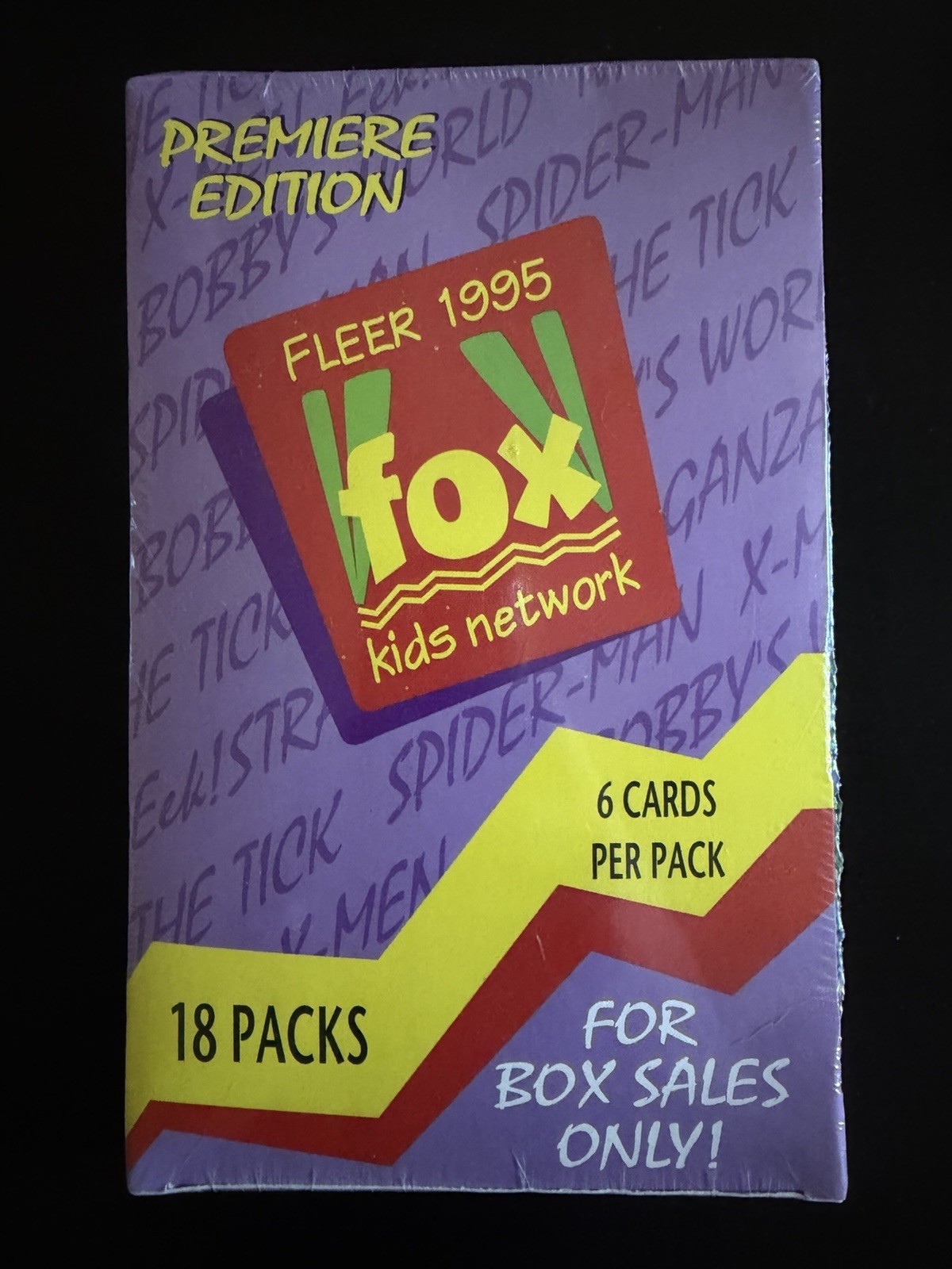 1995 Fleer Fox Kids Network Cards Premiere Edition Sealed Box - 18 Packs Marvel