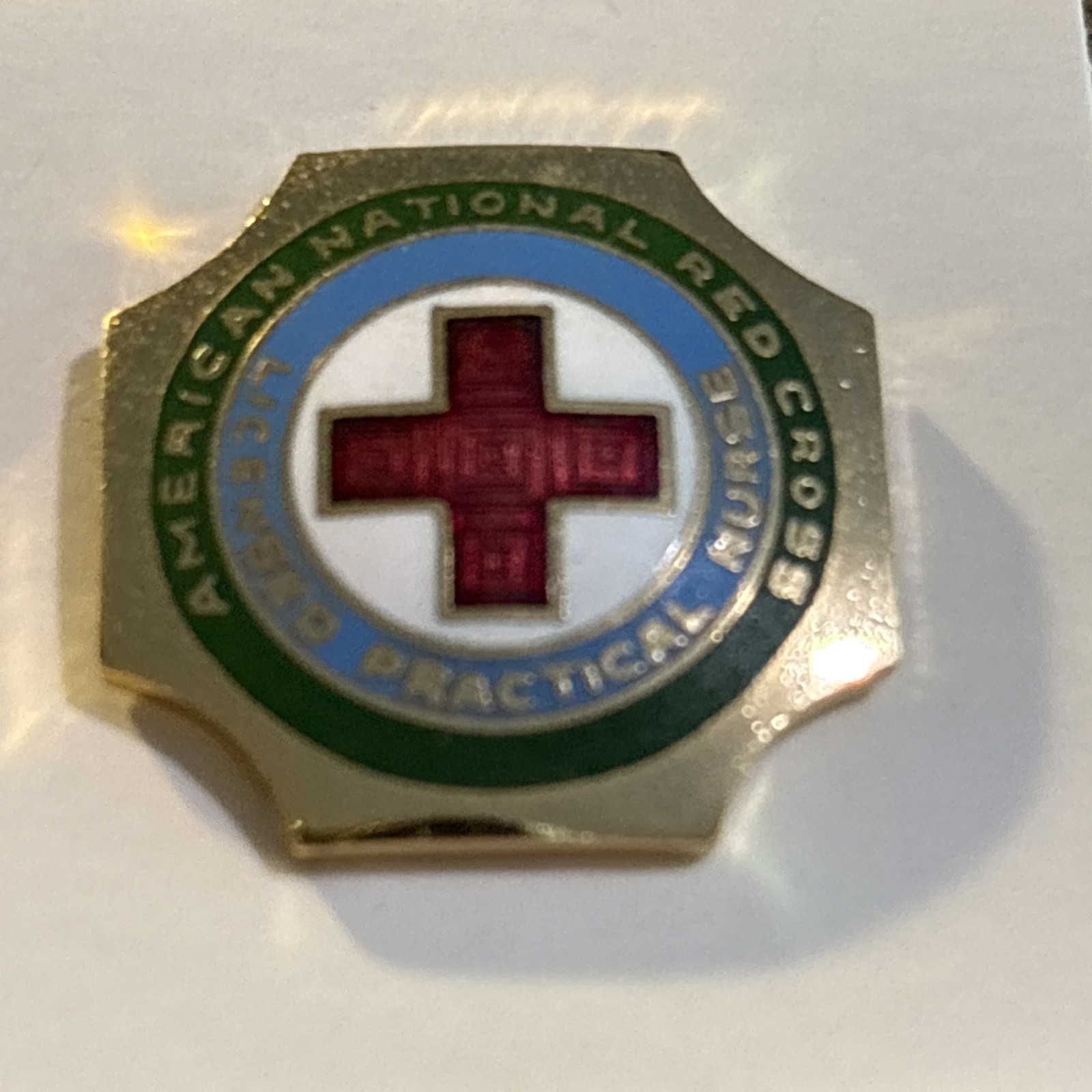 Vtg American National Red Cross Pin Gold Tone Licensed Practical Nurse