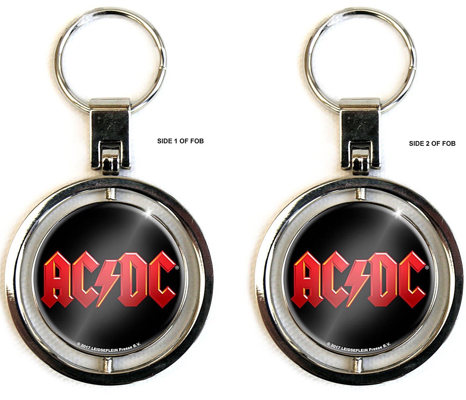AC/DC Logo Metal Spinner Keyring