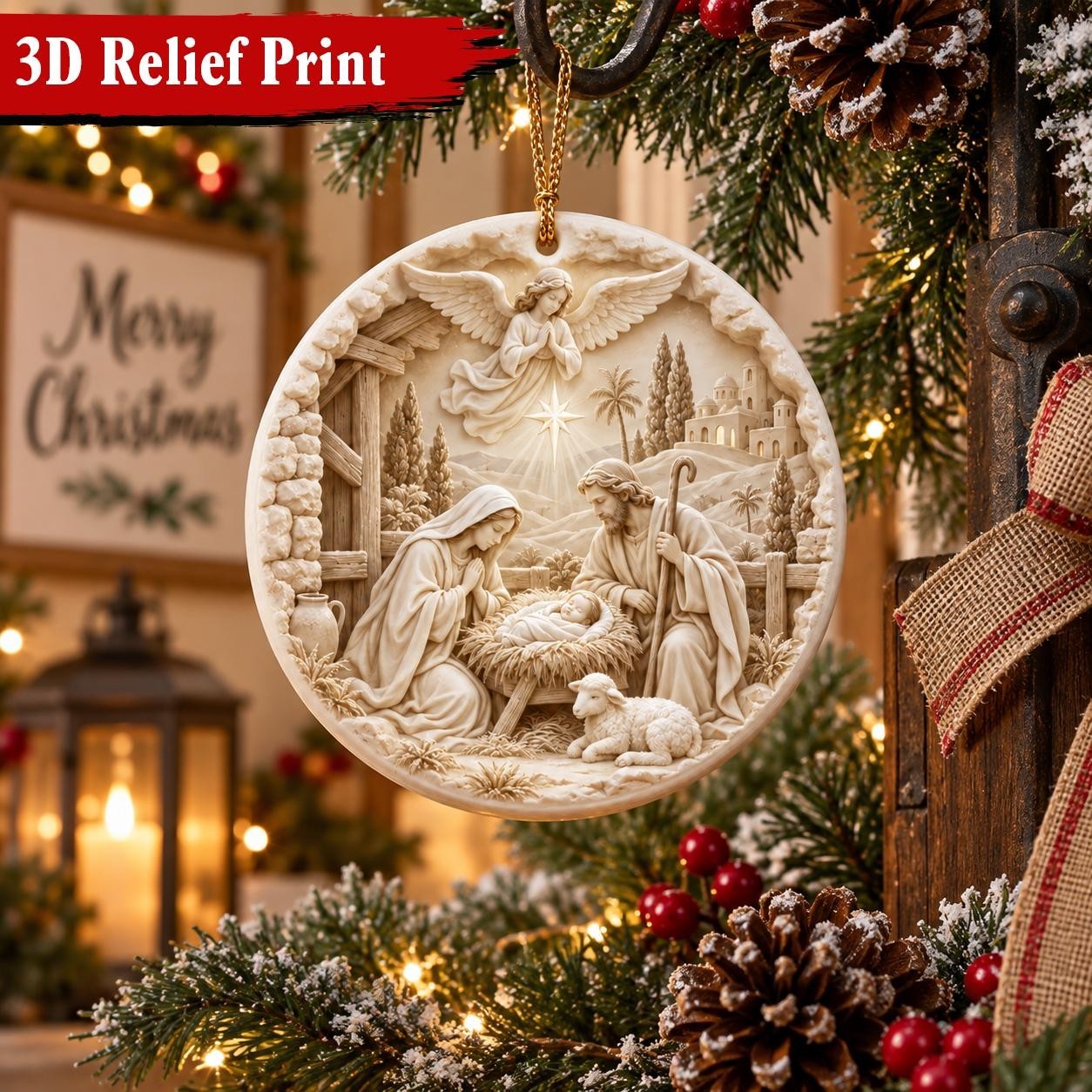 Nativity Holy Family Christmas Decor, Religious Christian Gift, Jesus Keepsake, 
