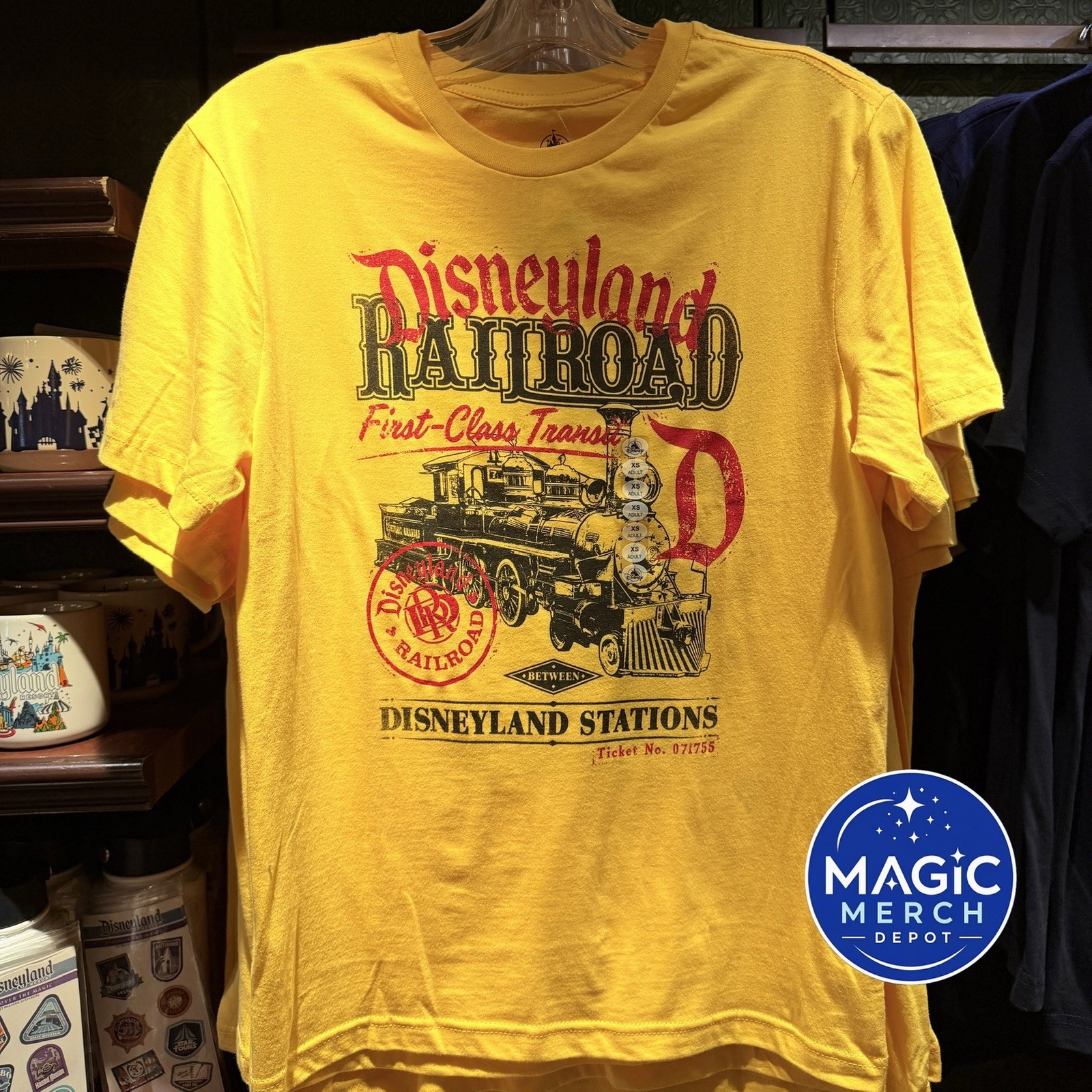 NWT Disney Parks 2026 Disneyland Railroad Yellow T-Shirt All Sizes