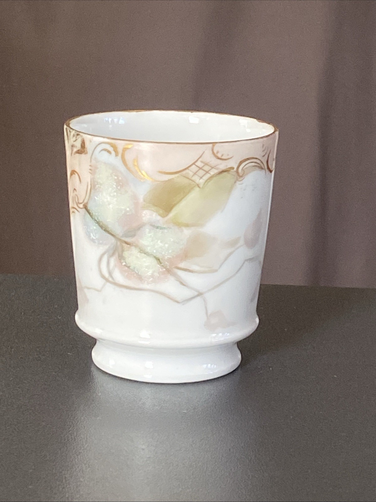 Vintage Toothpick Holder Limoges France Elegant Floral Painted 2.5”