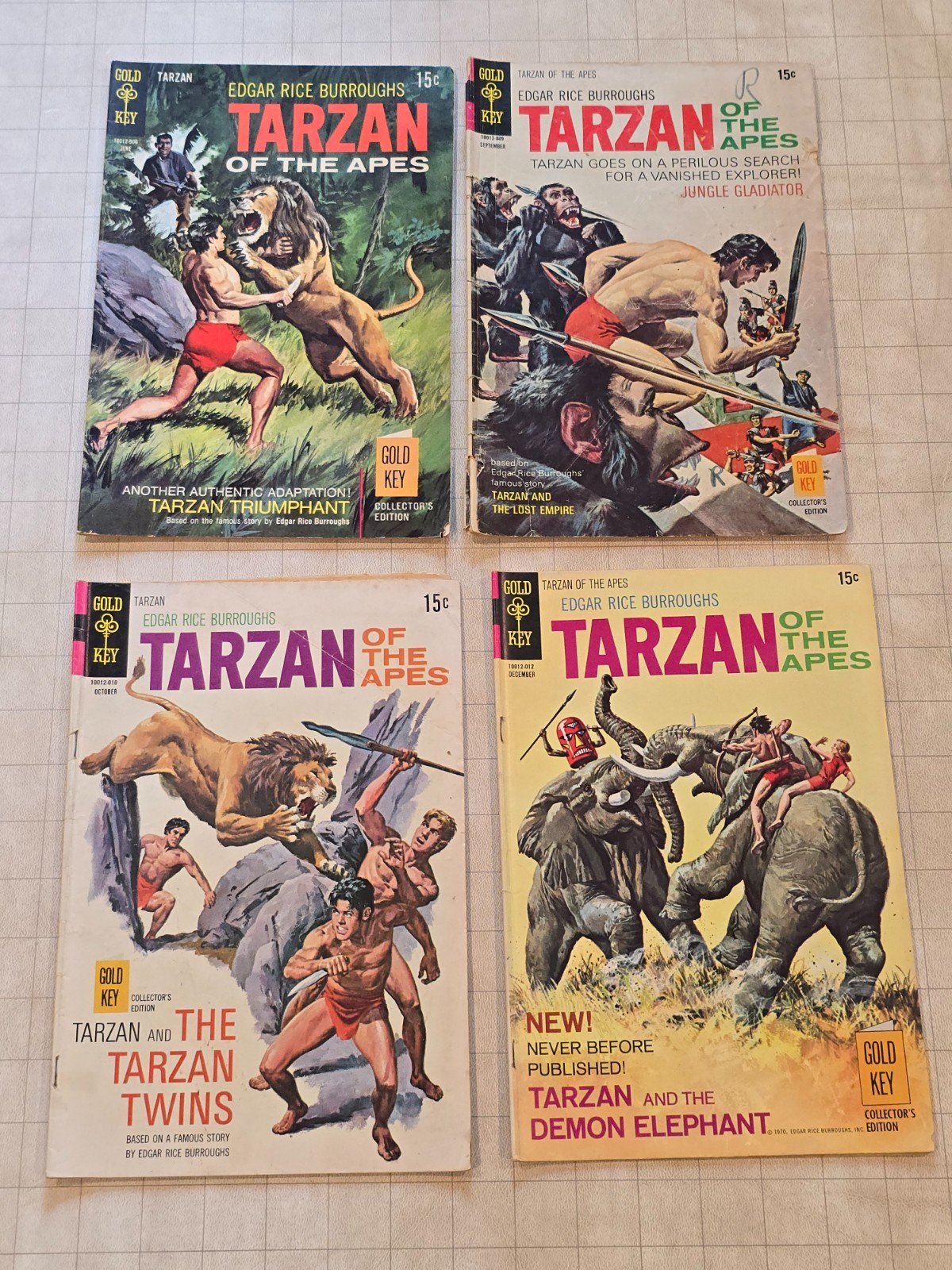 Tarzan of the Apes Gold Key Lot of 4 Issues 184,195,196 & 197