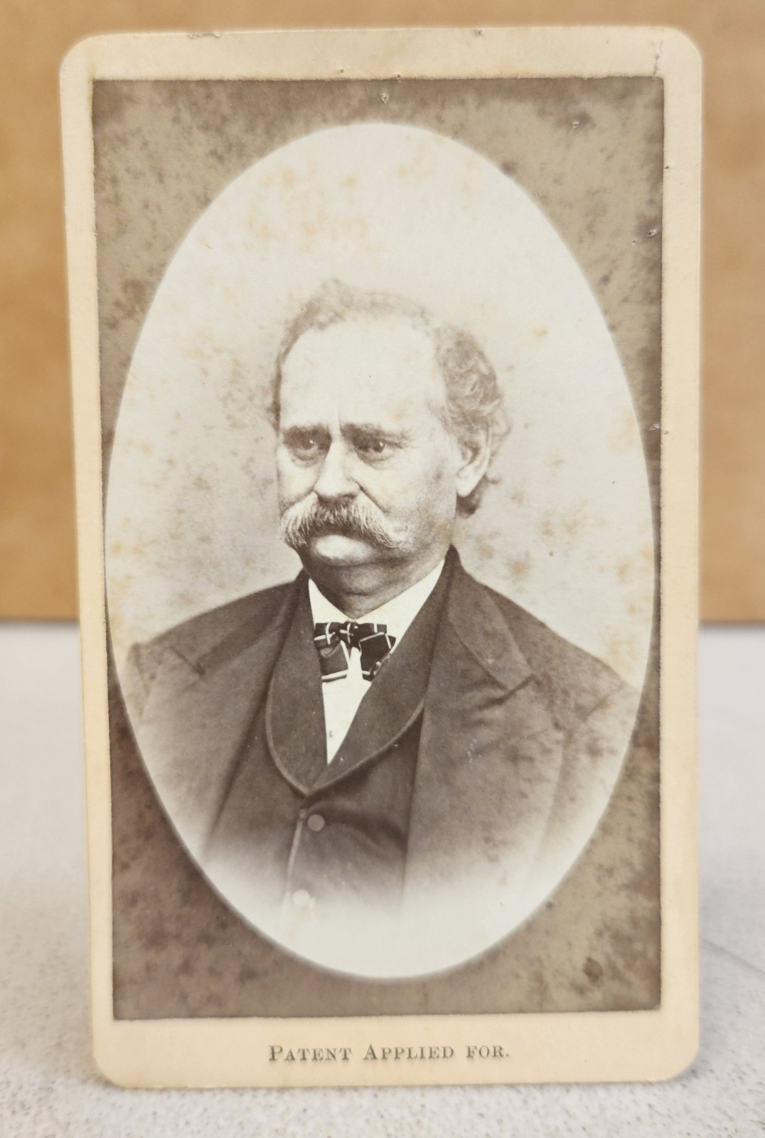 Antique CDV Photo POTRAIT MAN W/ MOUSTACHE Photograph W.C. North CLEVELAND OHIO