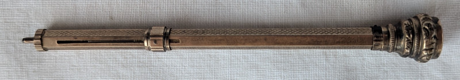 Antique Victorian Gold Propelling Mechanical Pencil Red Stone Top