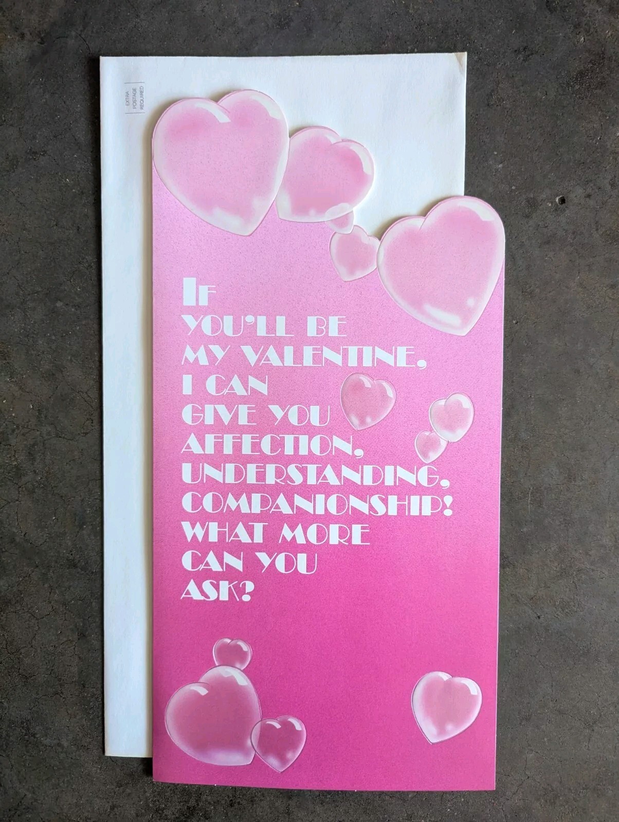 Vintage Valentine\'s Day  Card 1970s Large 15” x 7.5” Hallmark \