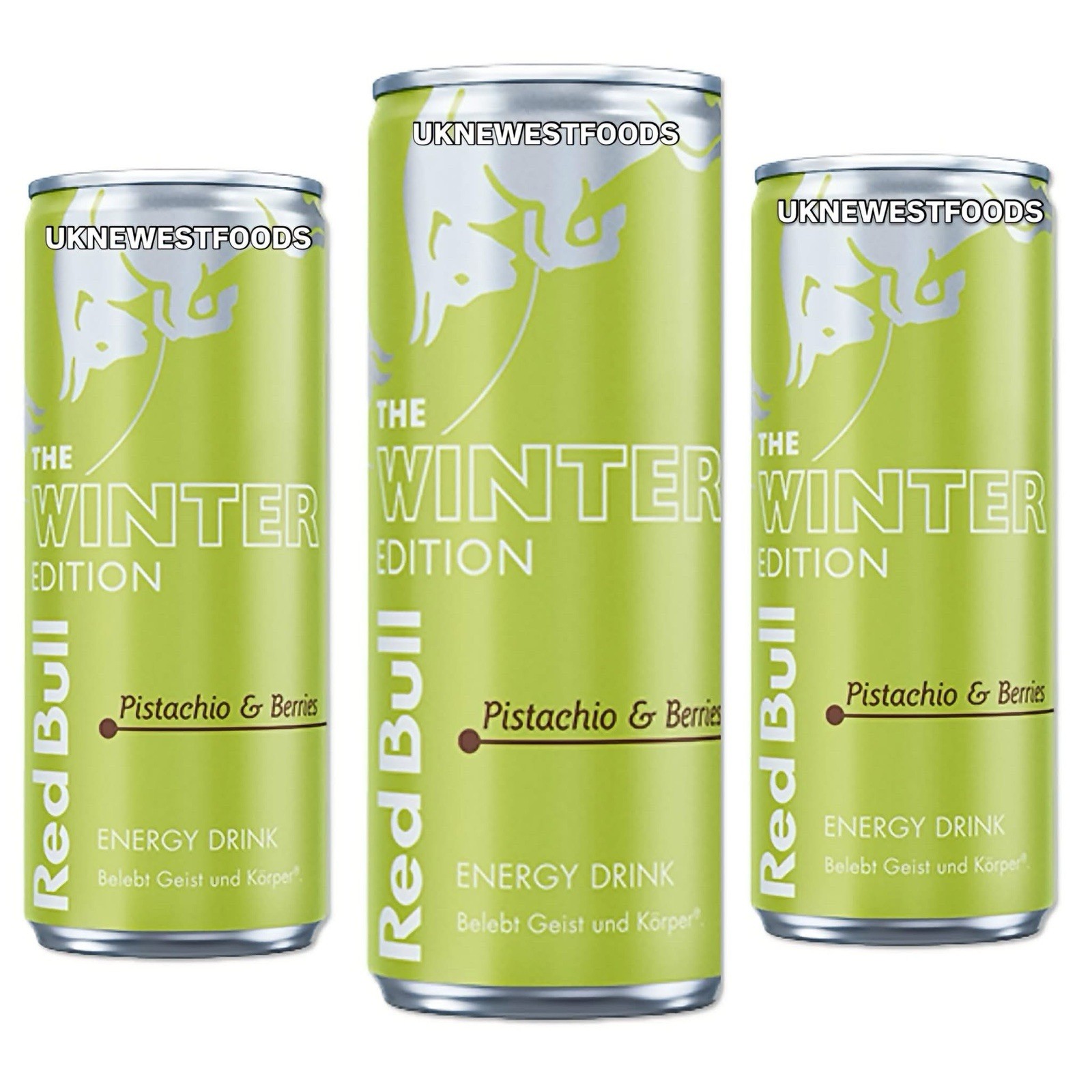 Red bull Winter Edition 2026 Pistachio & Berries Energy Drink 12oz 24 Pack RARE