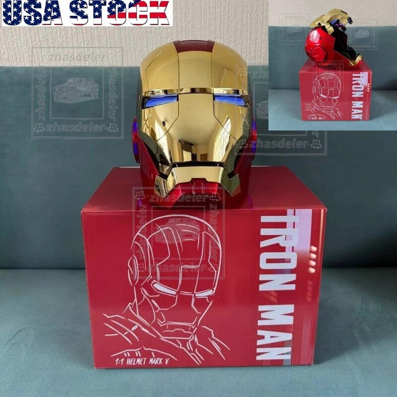 Iron Man Gold MK5 Helmet Electronic Voice Activated Open&Close Mask