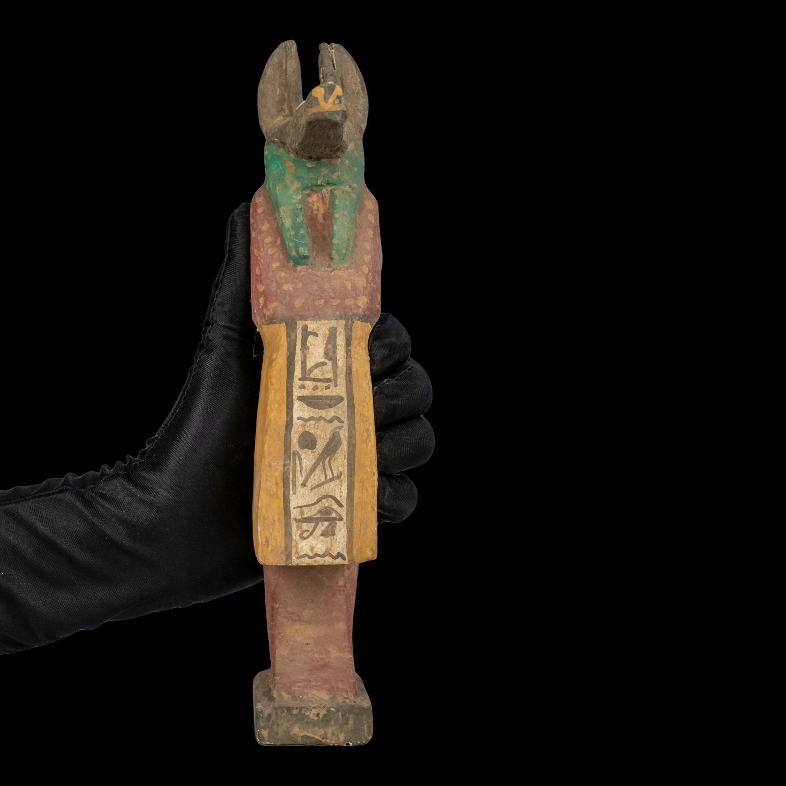 Title: Authentic Ancient Egyptian Anubis God Stone Statue Hieroglyphic Figure BC
